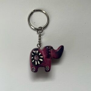 Cute Purple Elephant Keychain from Tanzania